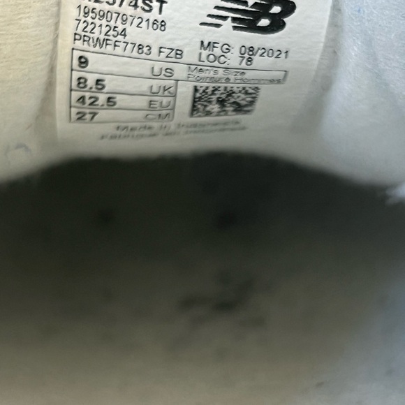 Men’s New BalancexStaud 574 Rain Cloud Team Red Sneaker - Picture 13 of 16